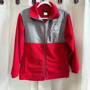 Genuine Stuff Indiana Hoosiers Womens Jacket XL Embroidered Fleece Zip 19313x